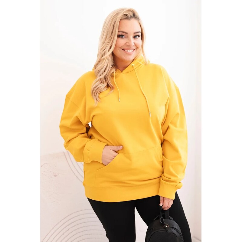 Kesi Dámska mikina s kapucňou a klokaním vreckom Plus Size z bavlny 66964622