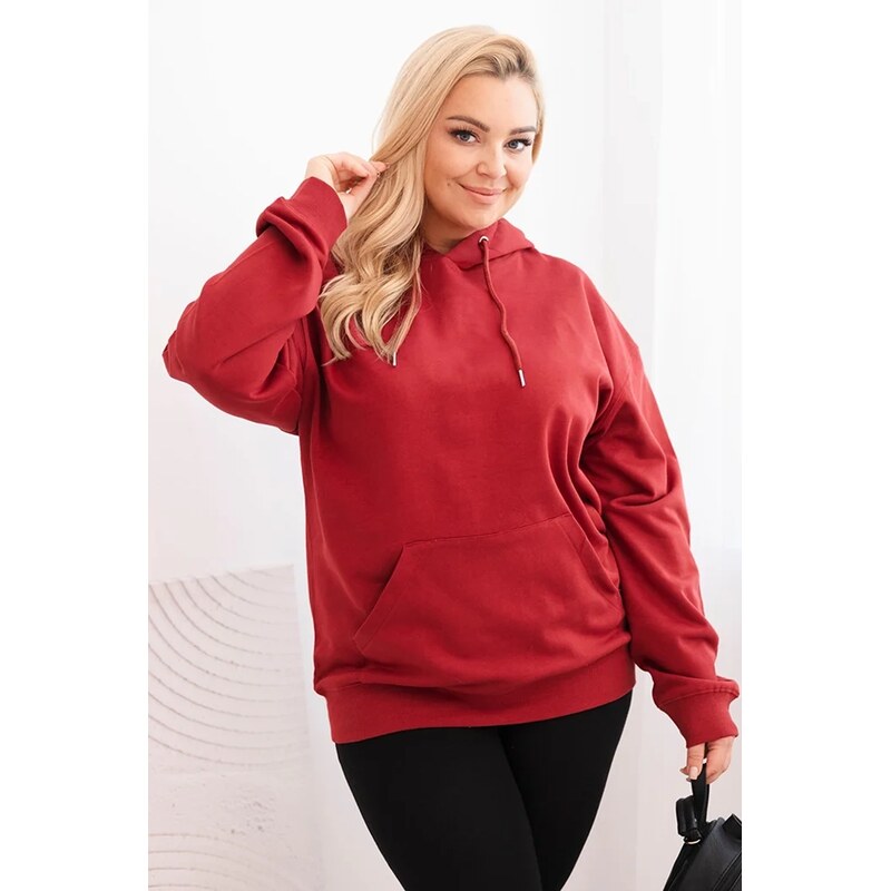 Kesi Dámska mikina s kapucňou a klokaním vreckom Plus Size z bavlny 66964625