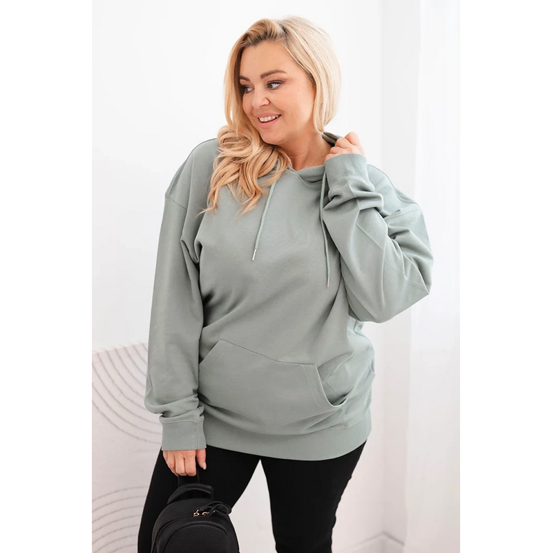 Kesi Dámska mikina s kapucňou a klokaním vreckom Plus Size z bavlny 66964626