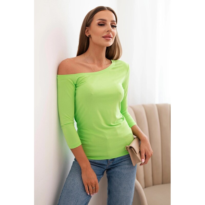 Kesi Dámska blúza s odhaleným ramenom z viskózy s rukávom 3/4 modrá 67294659