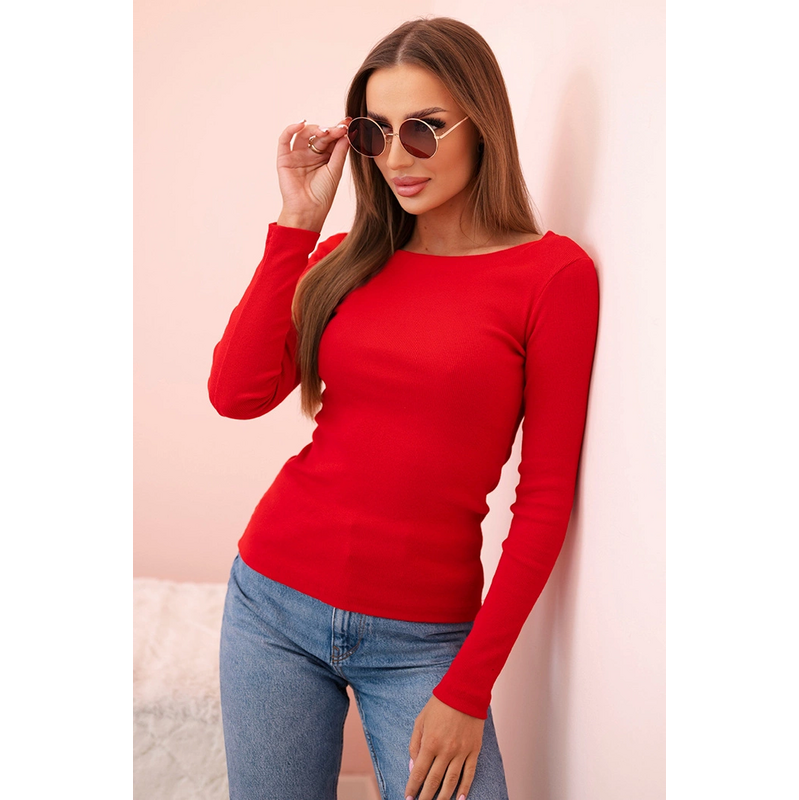 Kesi Dámska bavlnená blúza s dlhým rukávom a lodičkovým výstrihom 66794973