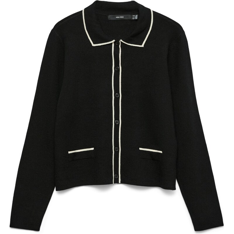 VERO MODA Kardigán VMGOLD krémová / čierna 66405189