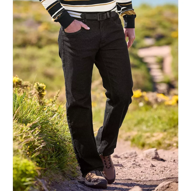 Čierne strečové rifle Regular Atlas For Men Čierna 56910852