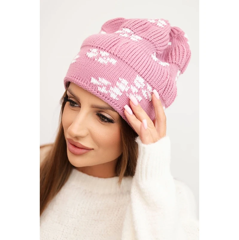 Kesi Dámska zimná čiapka z vlny s cyrkóniami K453 grafitová 66406778