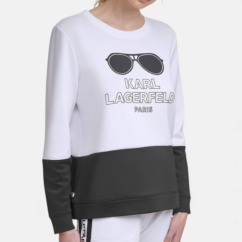 Dámská bílá mikina Karl Lagerfeld Sunglasses Logo 56527 66418577