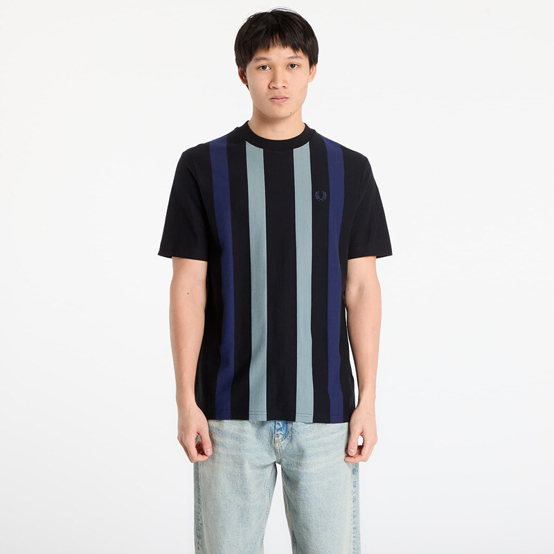 Tričko FRED PERRY Vertical Stripe T-Shirt Black M 66419562