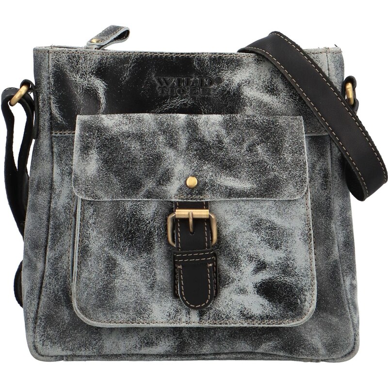 Wild Tiger Štýlová pánska kožená taška Wild Garier, čierna 64831660