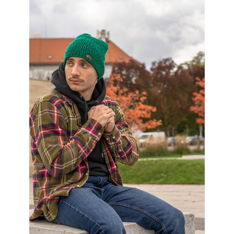 DOKE Pletená čiapka grass pre mužov 66450403