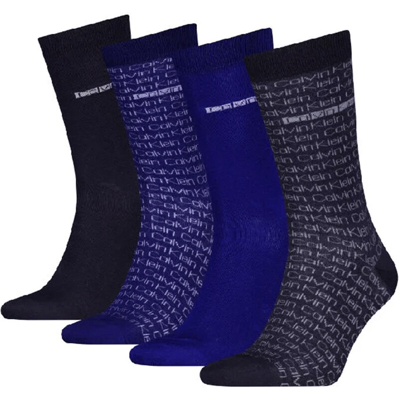 CALVIN KLEIN - ponožky 4PACK core logo cotton in blue tones v 66420813
