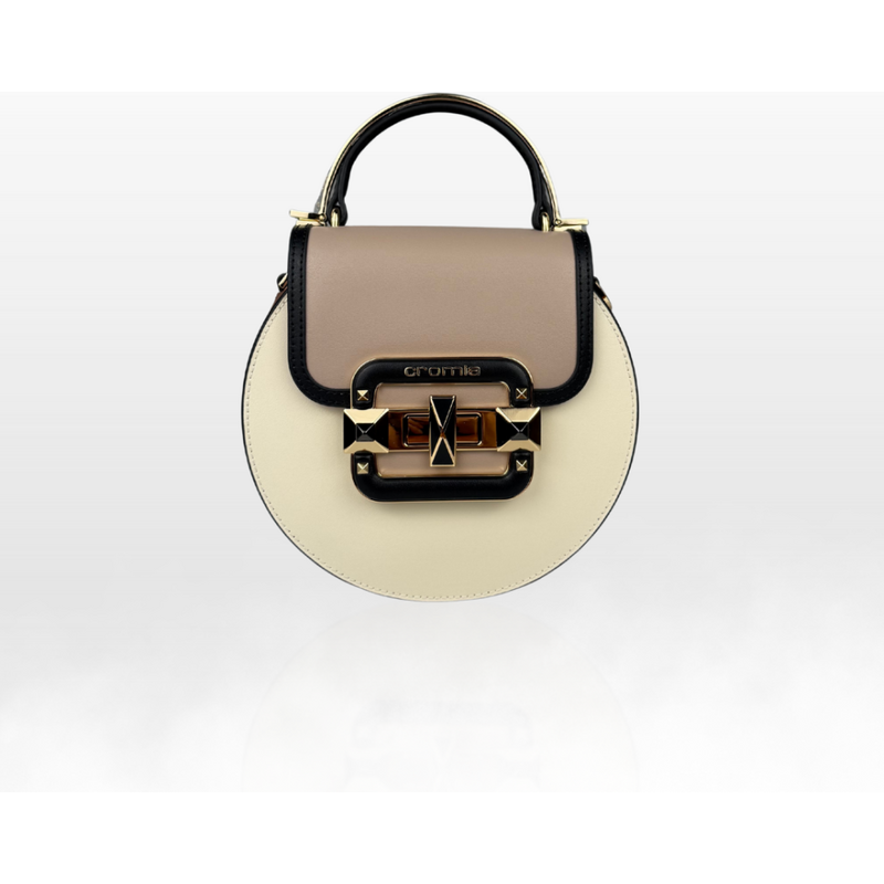 CROMIA IT JEWEL – kožená kabelka – béžovo-krémová farba 66421051