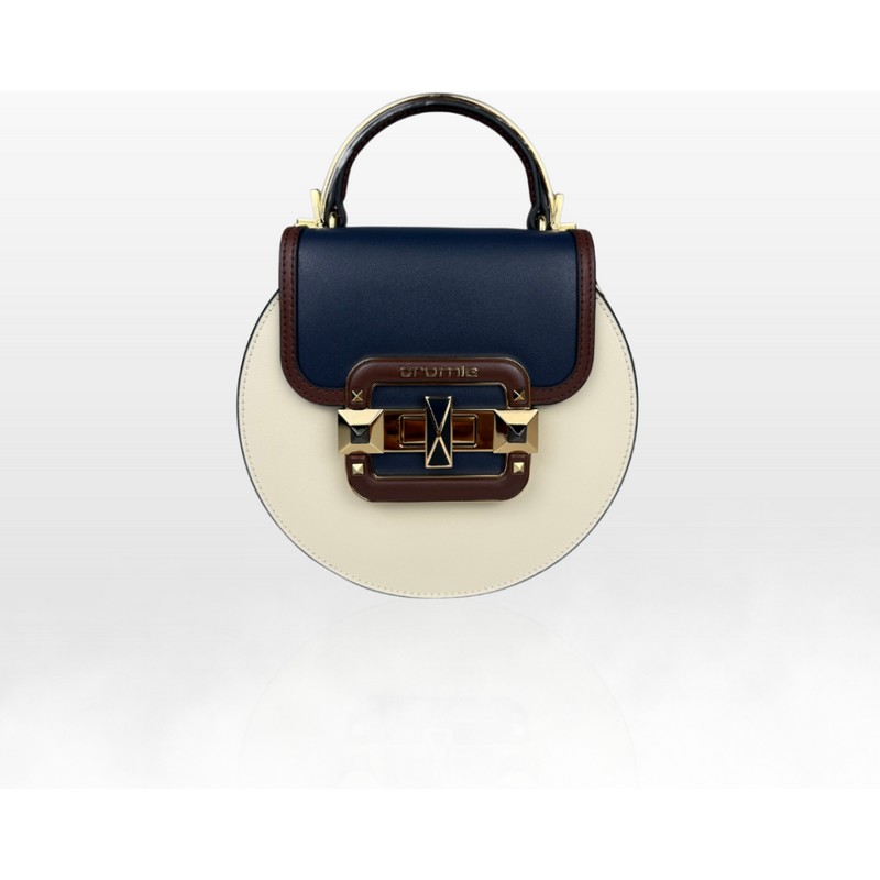 CROMIA IT JEWEL – kožená kabelka – tmavomodro-krémová 66421052