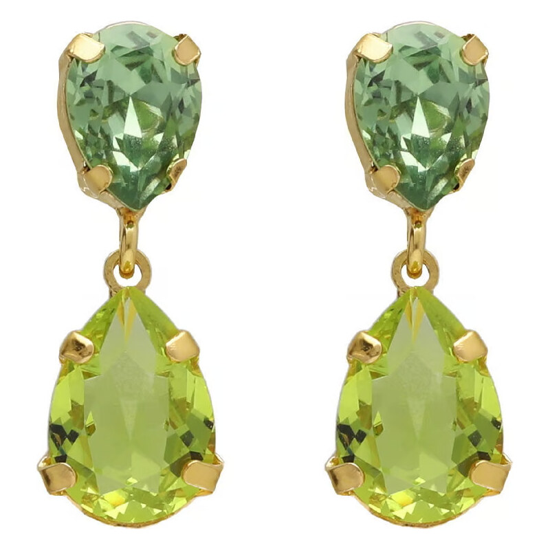 Victoria Cruz Elegantné visiace náušnice so zelenými kryštálmi Glory 66585492