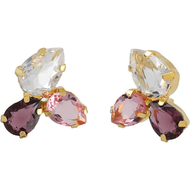 Victoria Cruz Prekrásne pozlátené náušnice s kryštálmi Glory A4902 66591853