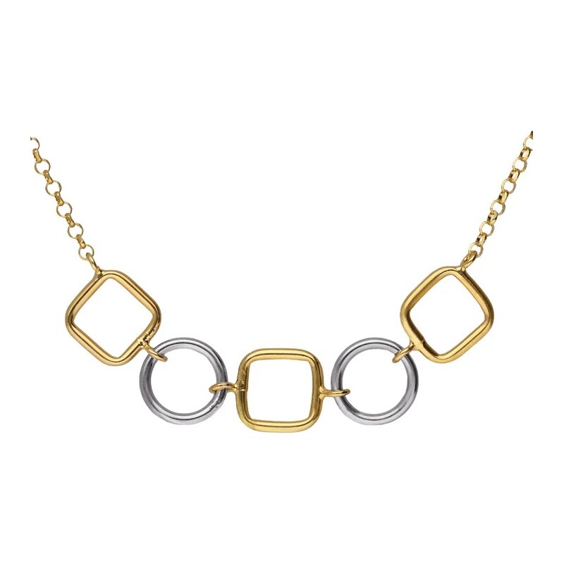 Victoria Cruz Štýlový bicolor náhrdelník zo striebra Nivola A5509-BG 66578600