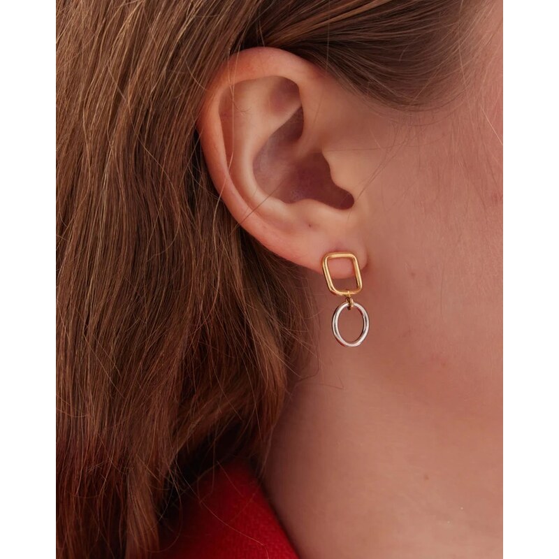 Victoria Cruz Visiace bicolor náušnice zo striebra Nivola A5506-BT 66579046