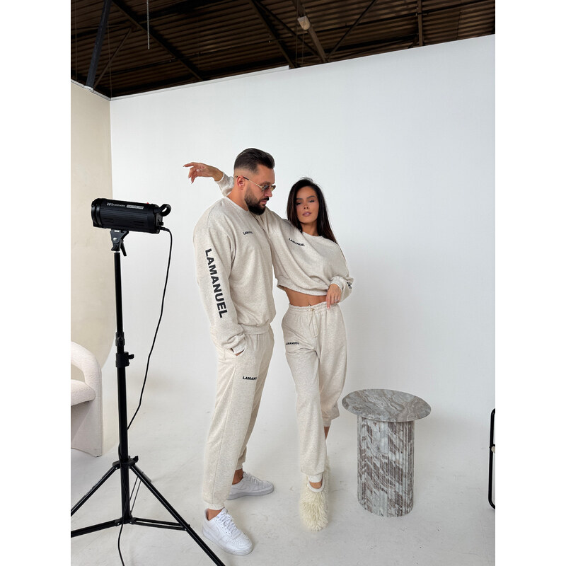 LaManuel Pánske ľanové teplákové nohavice UNITY 66421124