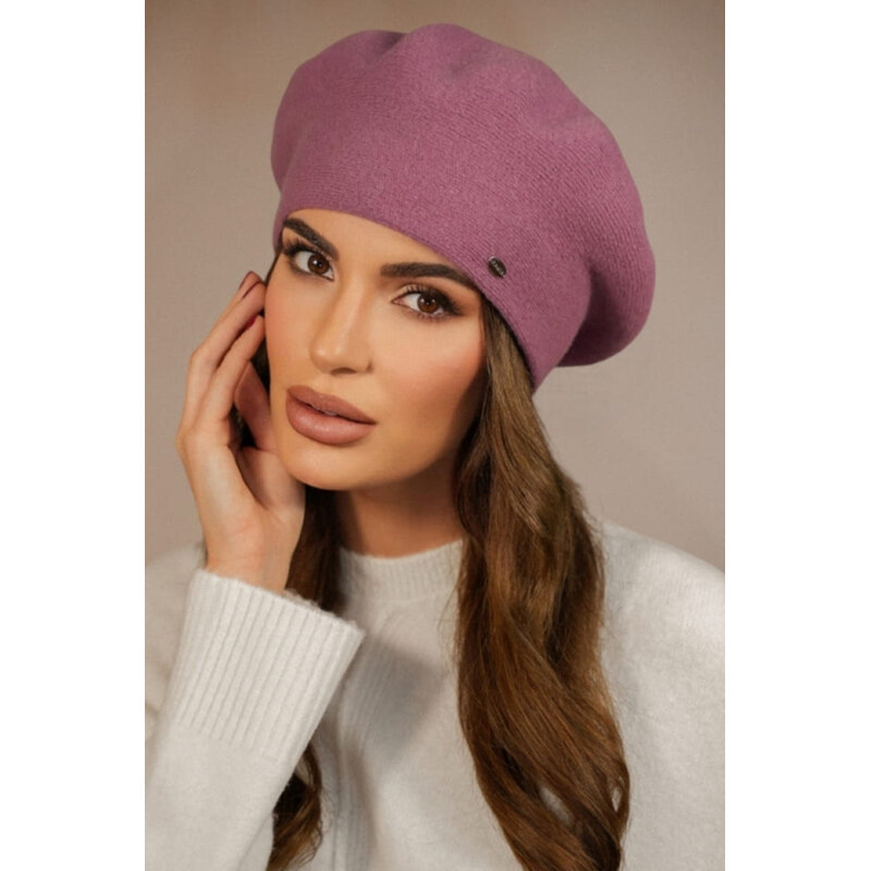 Kamea Fialová lila elegantná dámska baretka na zimu Kiang, Farba 66421439