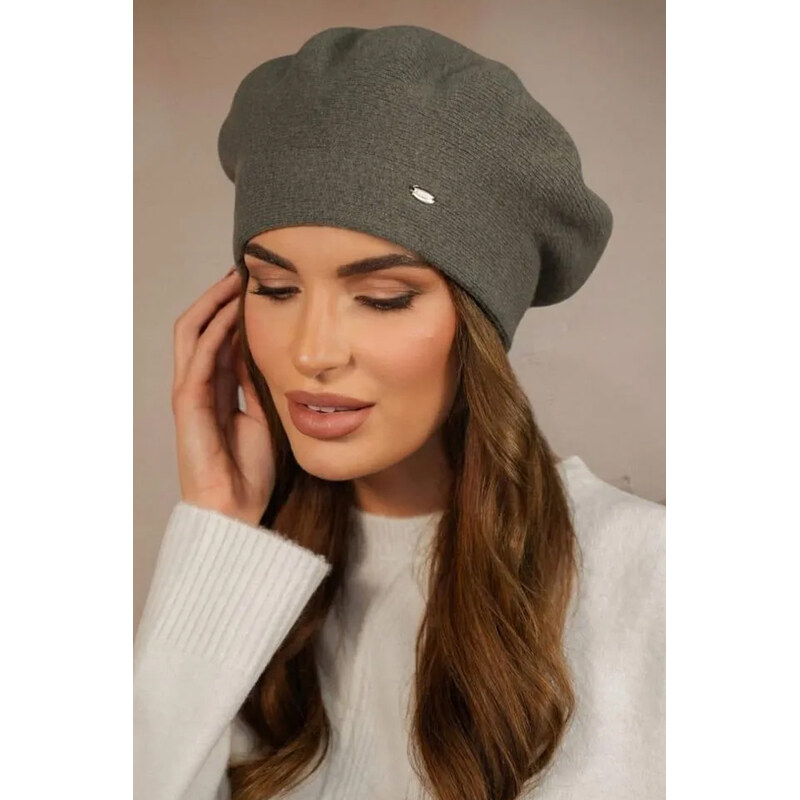 Kamea Khaki elegantná dámska baretka na zimu Kiang, Farba khaki 66421448