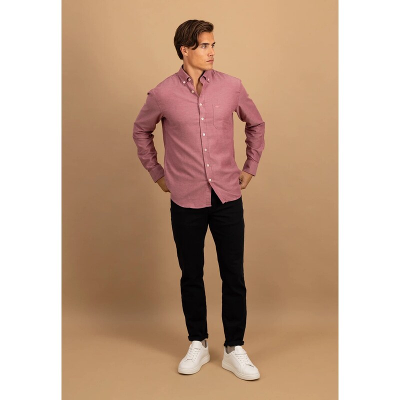 Pánska bordová flanelová košeľa FYNCH-HATTON 66421454