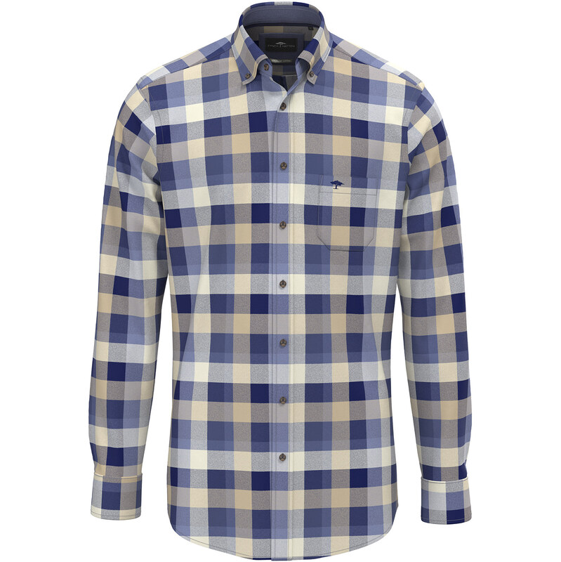 Pánska modrá flanelová károvaná košeľa FYNCH-HATTON 66421459