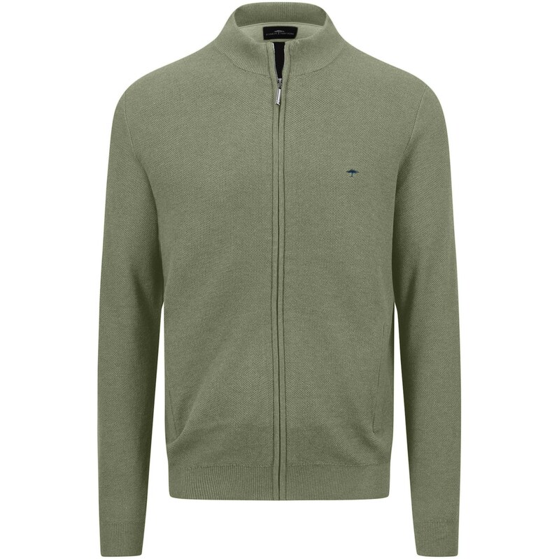 Pánsky bavlnený kaki kardigán so štruktúrou FYNCH-HATTON 66421461