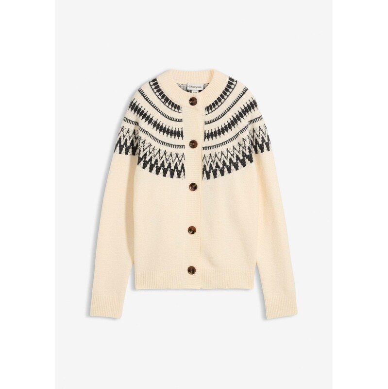 bonprix nórsky pletený sveter, farba béžová 66421516
