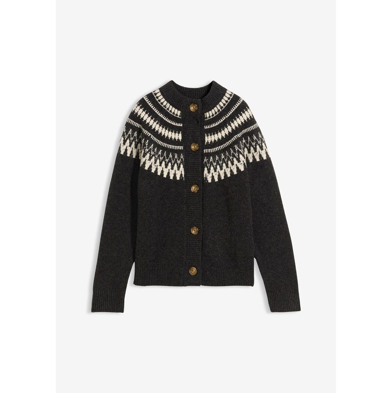 bonprix nórsky pletený sveter, farba šedá 66421517