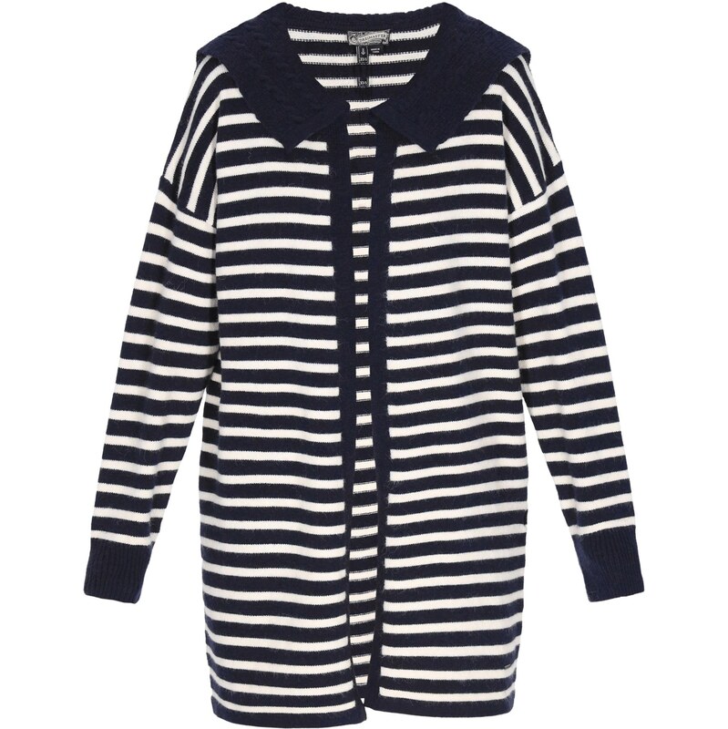 DreiMaster Vintage Kardigán námornícka modrá / biela 66427384