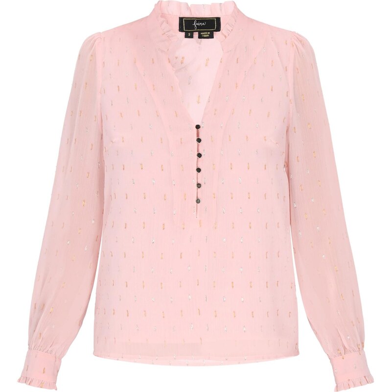 faina Blúzka zlatá / svetloružová / strieborná 66427485