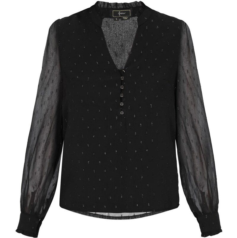 faina Blúzka Fashion Look čierna / strieborná 66427486
