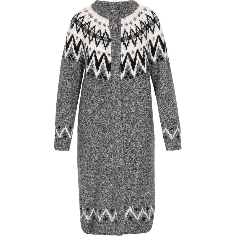 DreiMaster Vintage Pletený kabát Vintage béžová / čierna / čierna 66427545