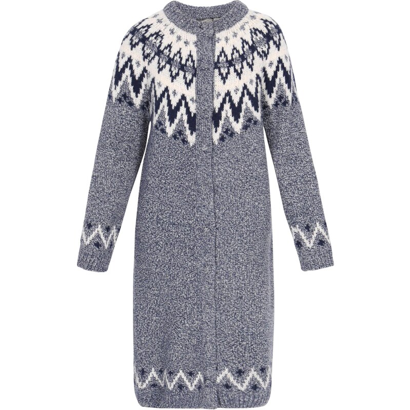 DreiMaster Vintage Pletený kabát námornícka modrá / šedobiela 66427547