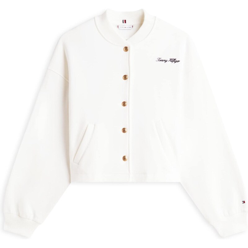 TOMMY HILFIGER Tepláková bunda biela 66429313