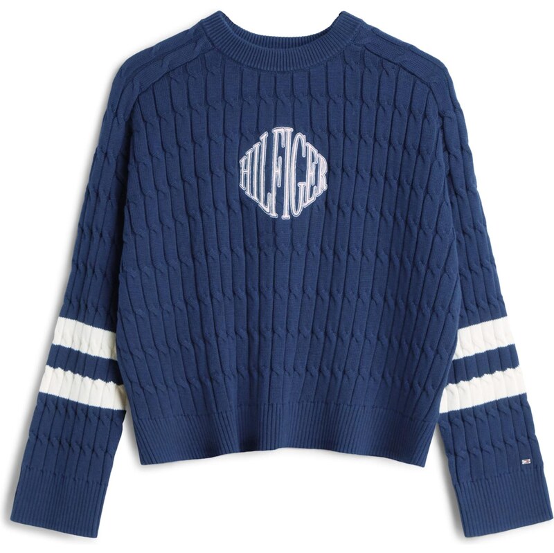 TOMMY HILFIGER Sveter námornícka modrá / biela 66429317