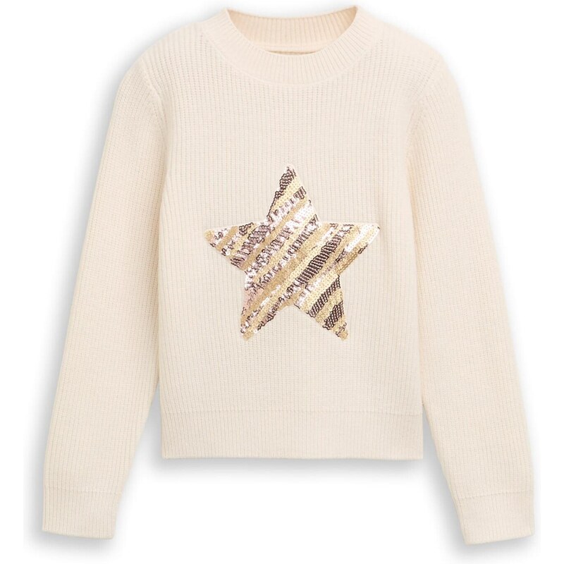 TOM TAILOR Sveter béžová / zlatá 66429405