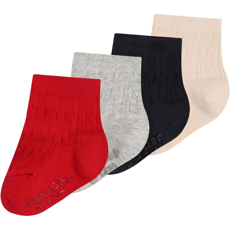 GAP Ponožky krémová / námornícka modrá / svetlosivá / červená 66429600