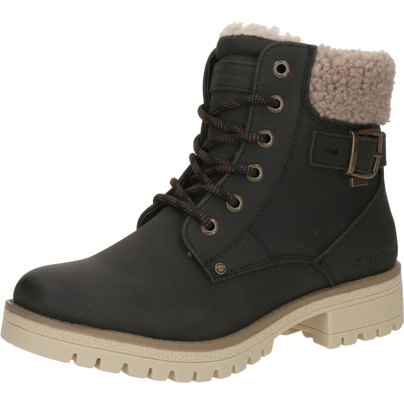 TOM TAILOR Šnurovacie členkové čižmy čierna 66429547