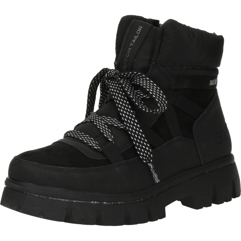 TOM TAILOR Šnurovacie členkové čižmy čierna 66429549