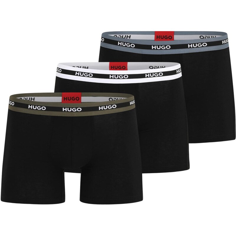 HUGO Boxerky PLANET tmavosivá / olivová / čierna / biela 66429651