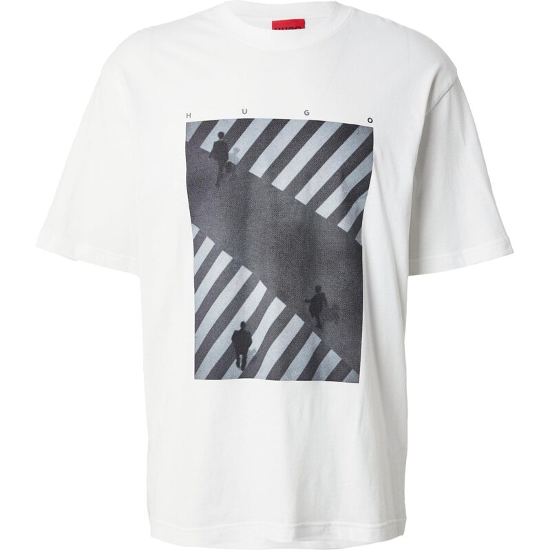 HUGO Tričko Dodger svetlosivá / tmavosivá / čierna / biela 66429635