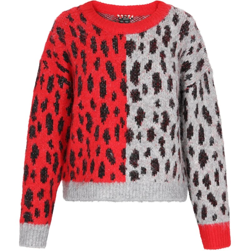 myMo ROCKS Sveter sivá melírovaná / červená melírovaná / čierna 66427358