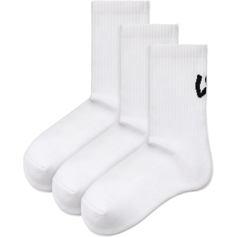 Vlnka 3 páry bavlnených ponožiek s mäkkým došľapom biela 66436344