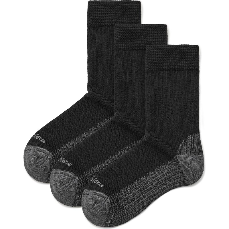 Vlnka 3 páry Merino ponožiek so zdravotným lemom čierna 66530206