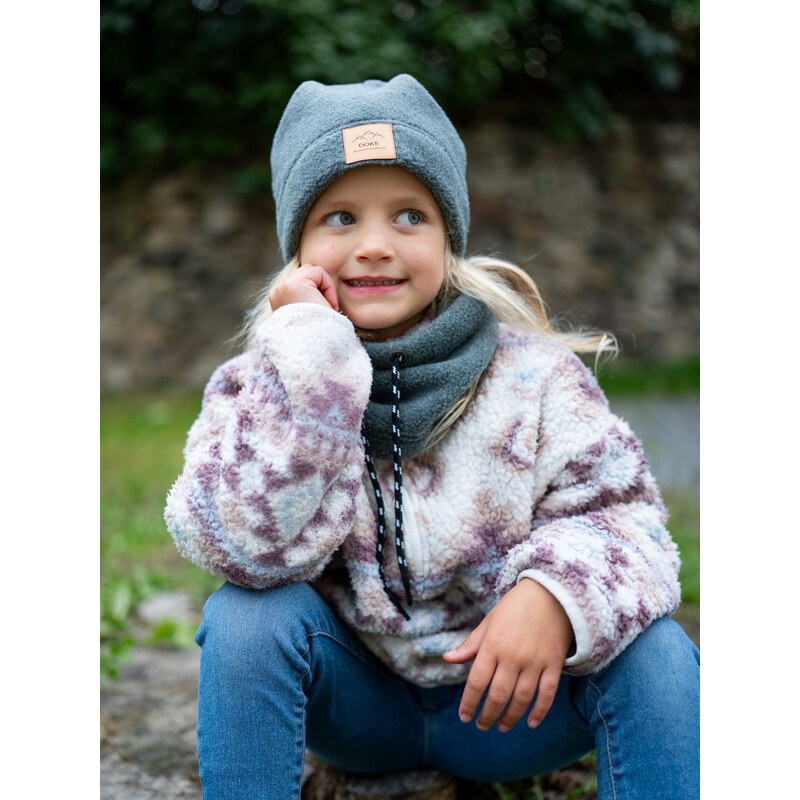 DOKE Detská čiapka Luis fleece granite 66001356