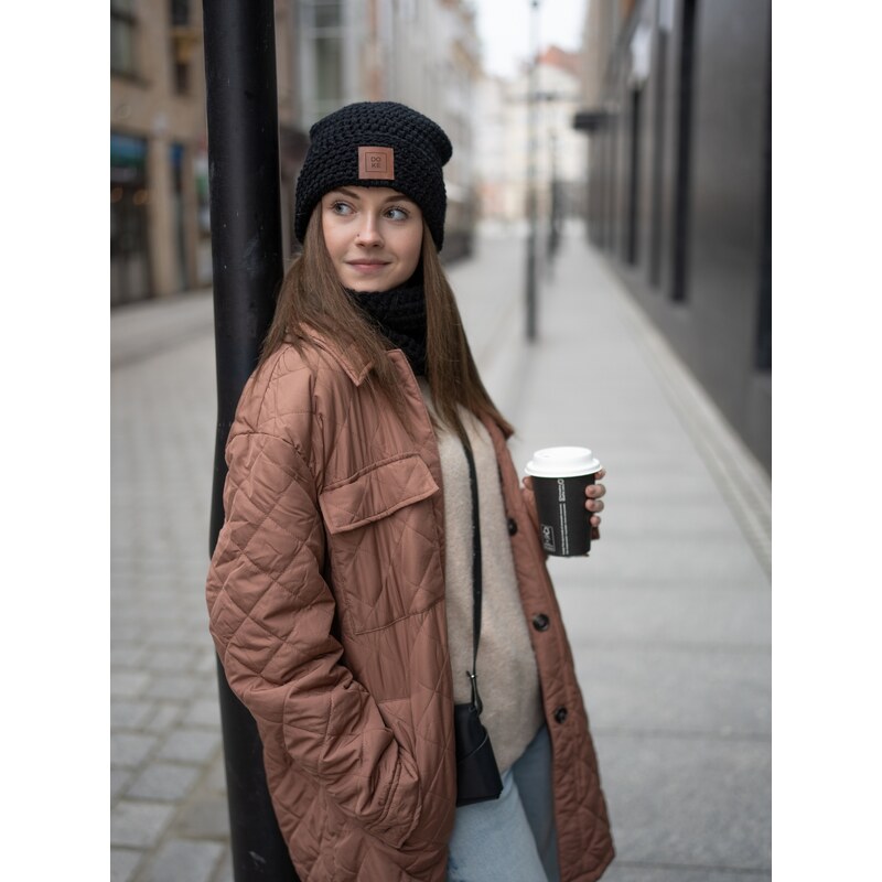 DOKE Merino háčkovaná čiapka Luke black 66216536