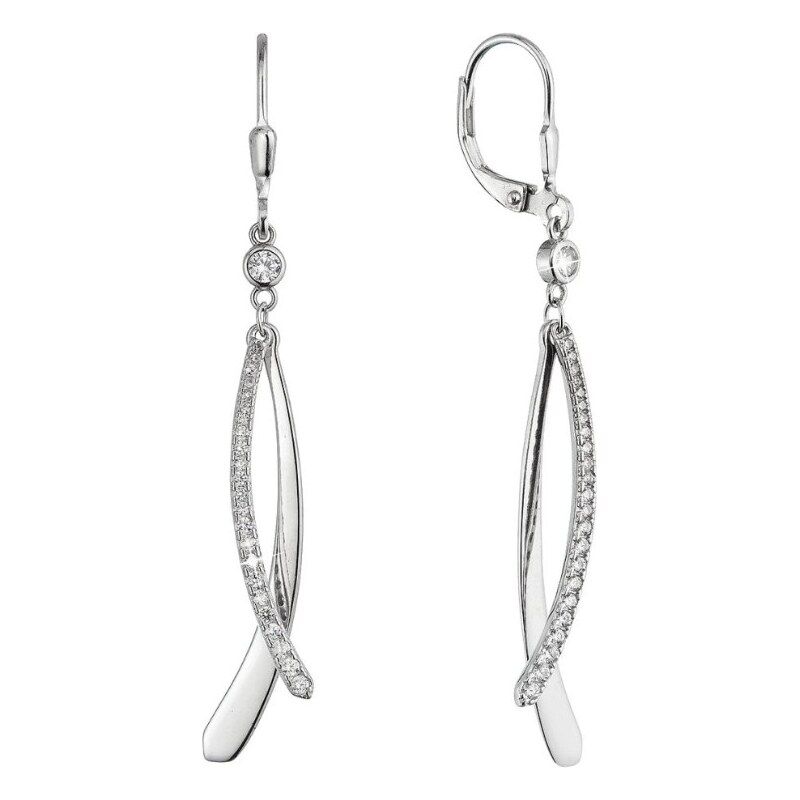 Evolution Group Elegantné dlhé náušnice so zirkónmi 11540.1 66593139