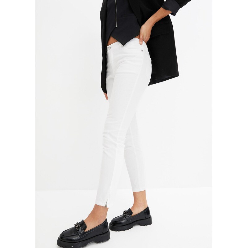 bonprix Strečové džínsy, farba biela 44731780