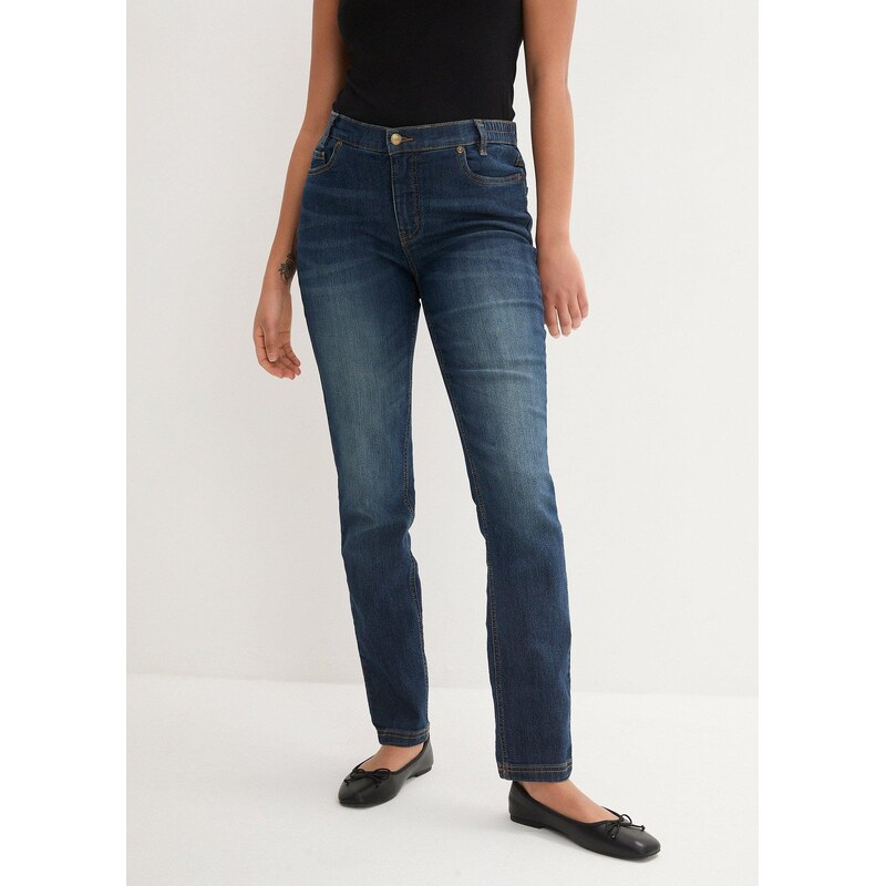 bonprix Džínsy Skinny, pohodlný pás, stredná výška pásu, farba modrá 44731799