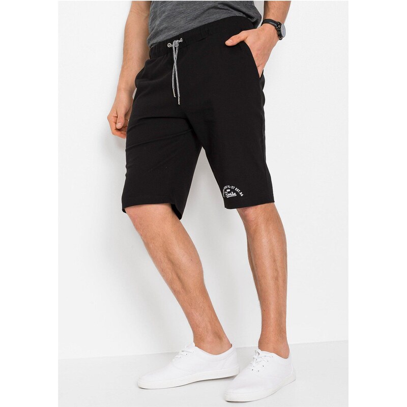 bonprix Úpletové bermudy z čistej bio bavlny, farba čierna 44790734