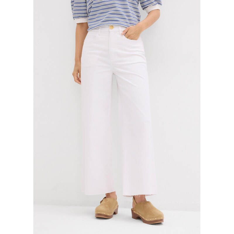 bonprix Džínsy, široké, po členky, farba biela 52417462